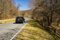 Blue Ridge Parkway Roadway in Bedford County Virginia, USA Royalty Free Stock Photo